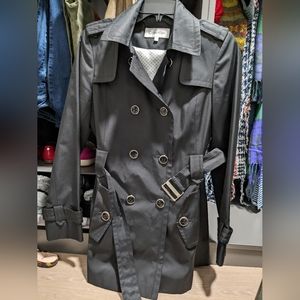Calvin Klein Double Breasted Trench Coat Black